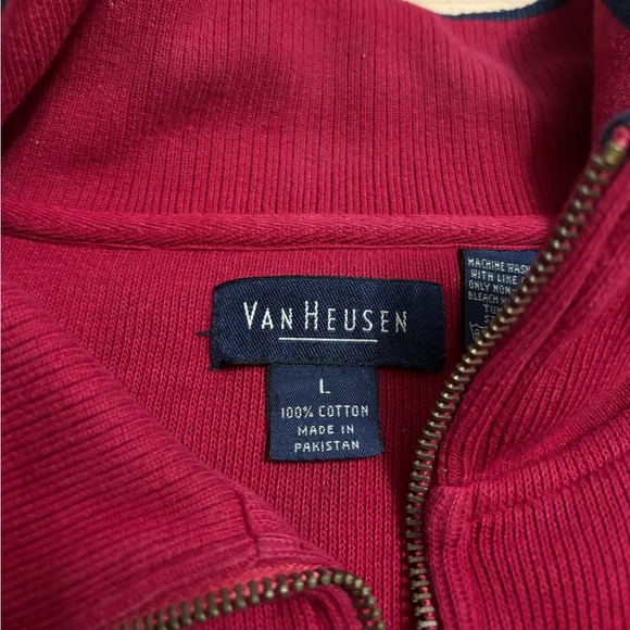 Van Heusen Red Quarter Zip Up Sweater - Picture 2 of 2